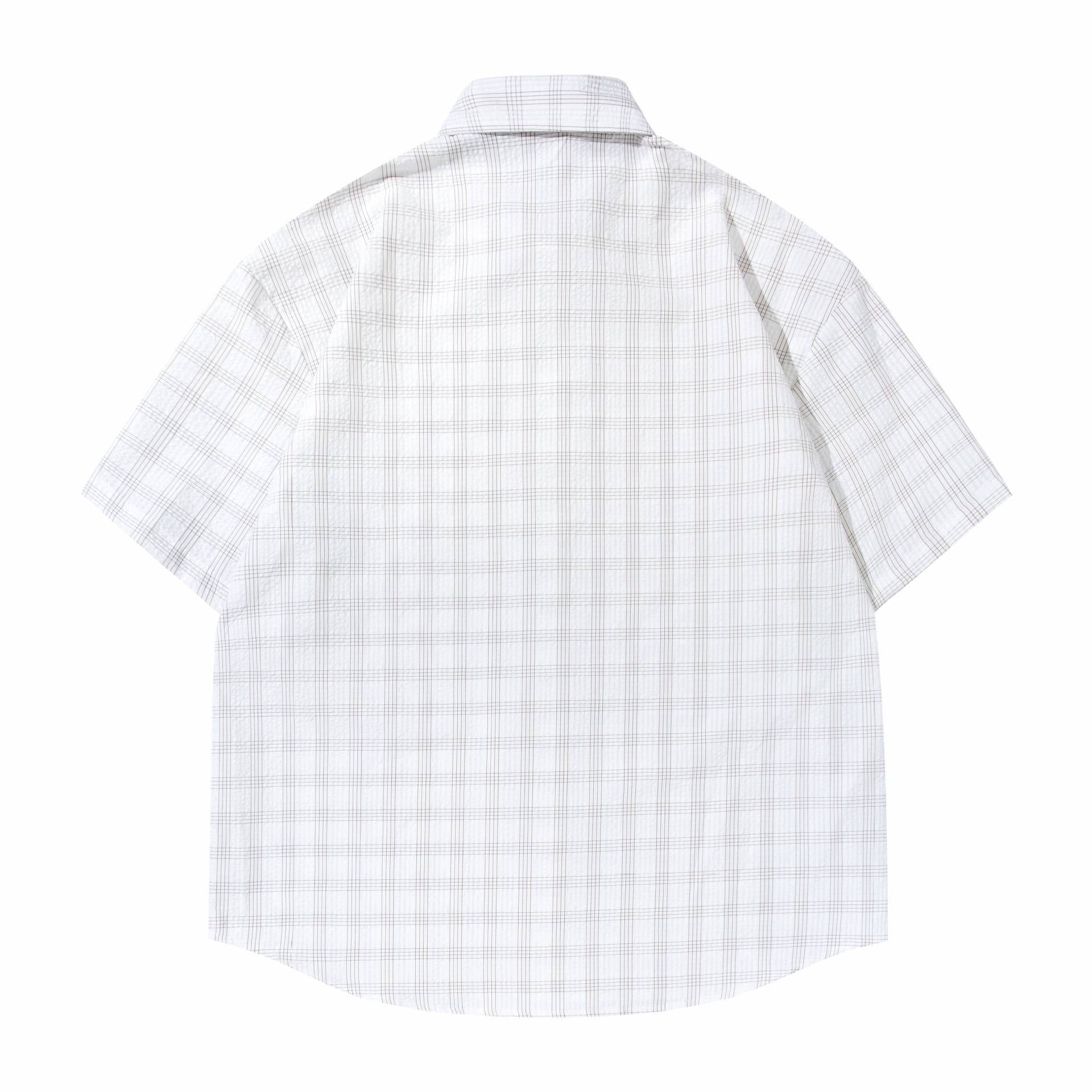 Texture plaid shirt T-shirt
