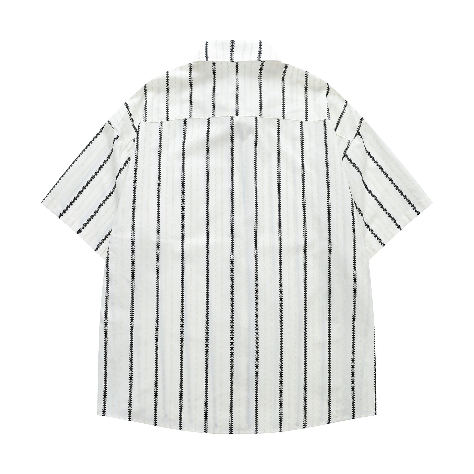 Minimalist vertical striped short sleeved shirt