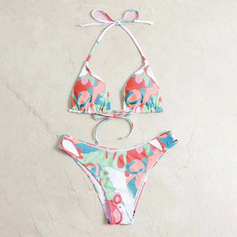 High-Waisted Triangular Bikini Swimwear for Women Beach Bathing Suit