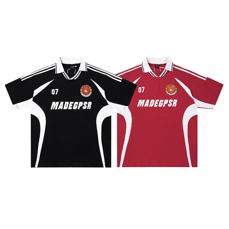 Badge printed short sleeved shirt