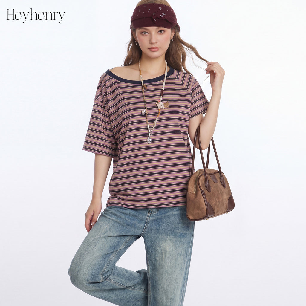 T-shirt coton pur épaule asymétrique slim femme