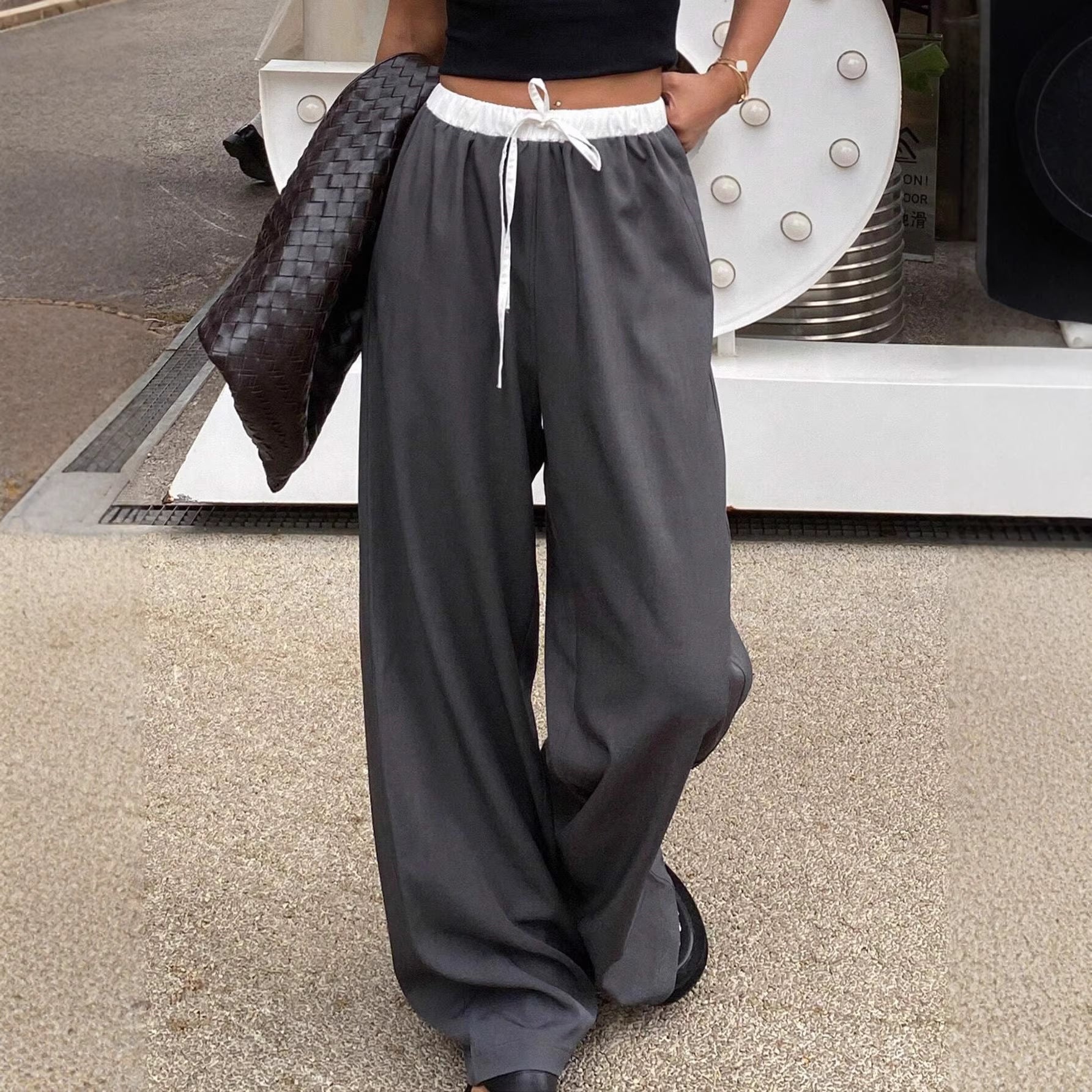 Straight wide-leg pants