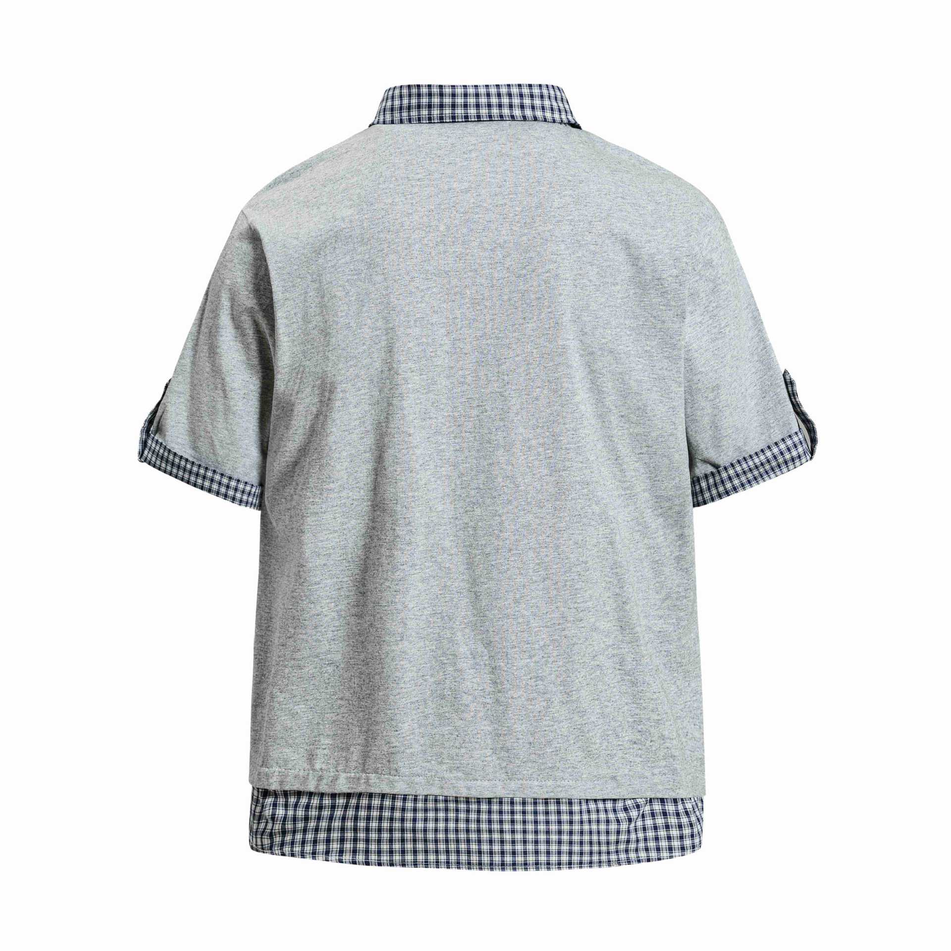 T-shirt faux deux pièces brodé lettres femme