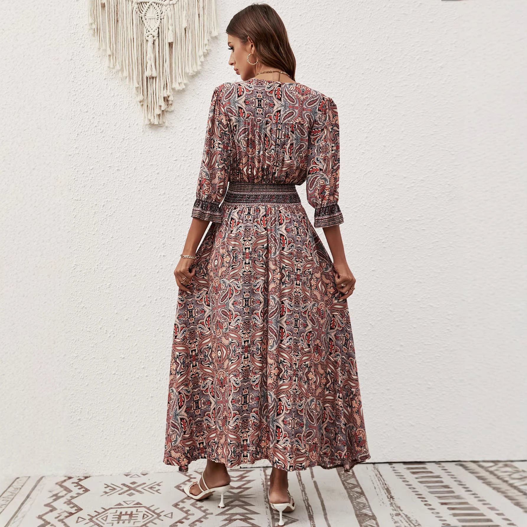 V-neck loose dress