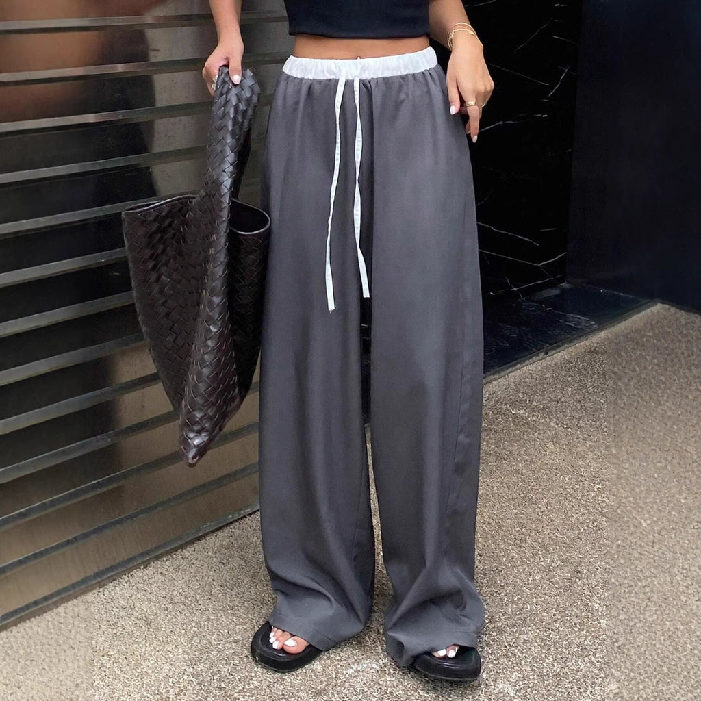 Straight wide-leg pants