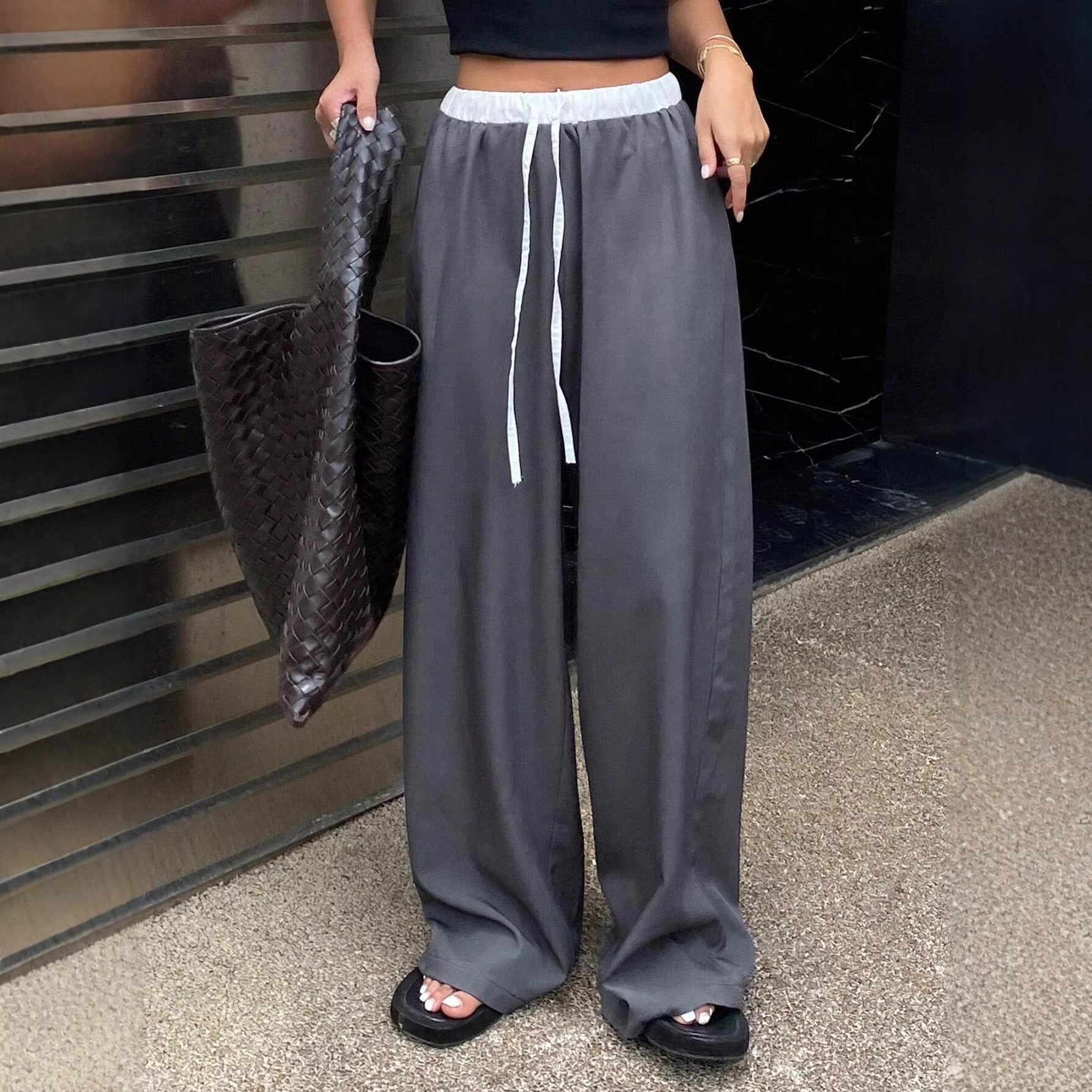 Straight wide-leg pants