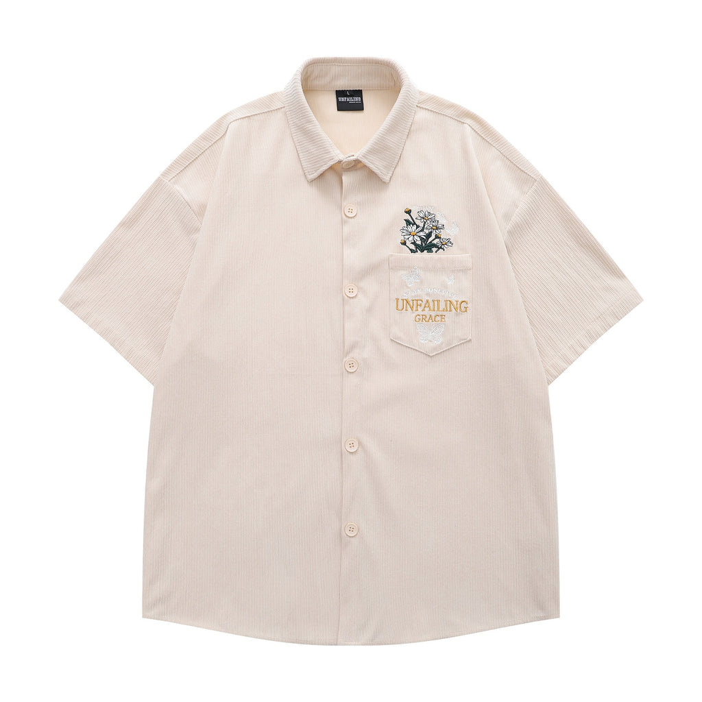 T-shirt brodé marguerite et lettres manches courtes femme