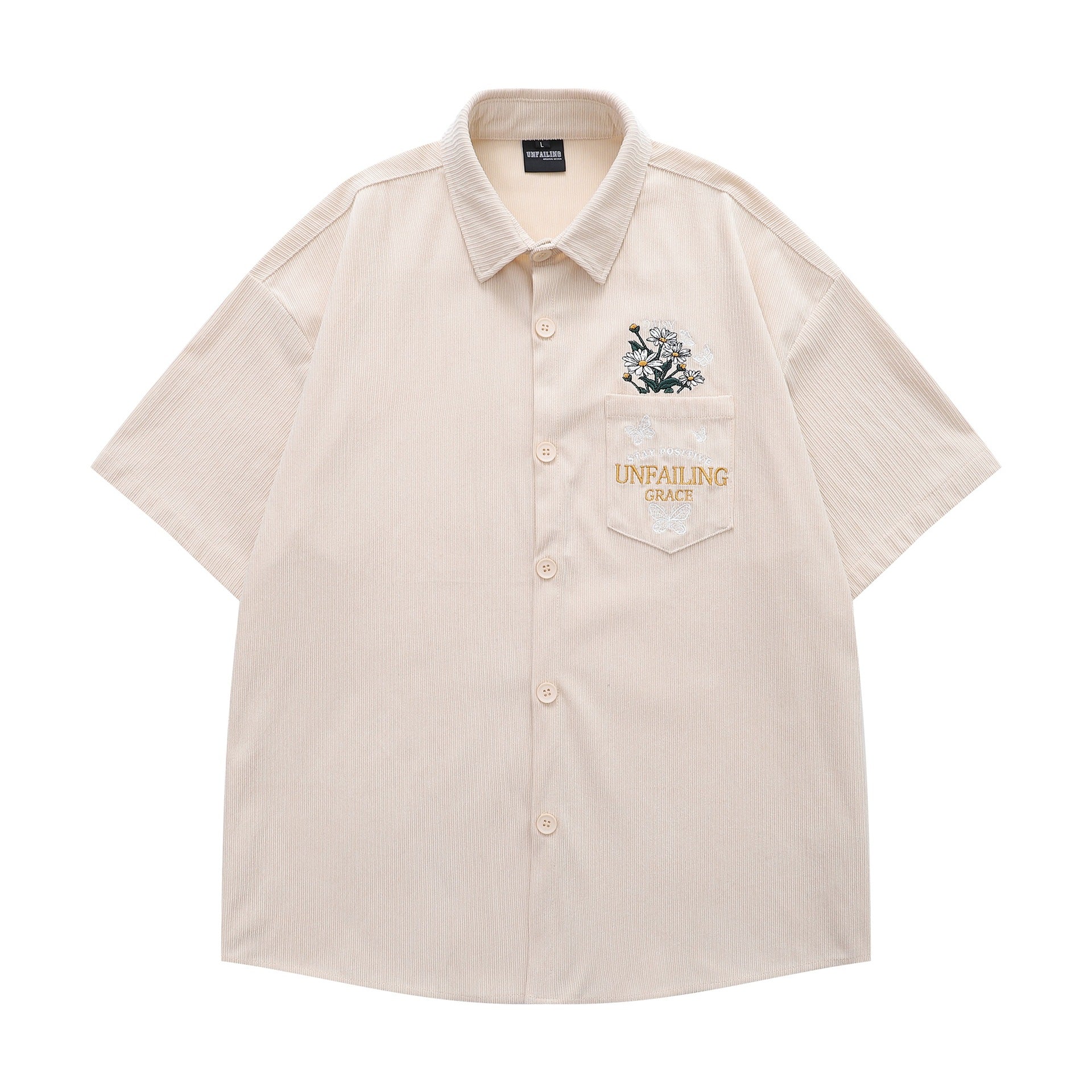 T-shirt brodé marguerite et lettres manches courtes femme