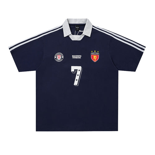 Collar badge short sleeved shirt