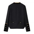 Irregular waist cinched short long sleeved jacket