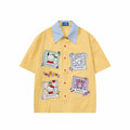 Cartoon themed embroidered short sleeved shirt