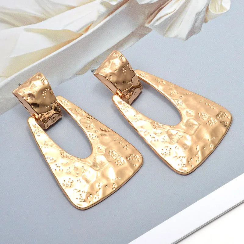New Gold Color Metal Dangle Drop Earrings Jewelry Accessories For Women Fashion Trend Pendientes Bijoux Christmas Gift