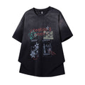 Gradient distressed printed short sleeved shirt