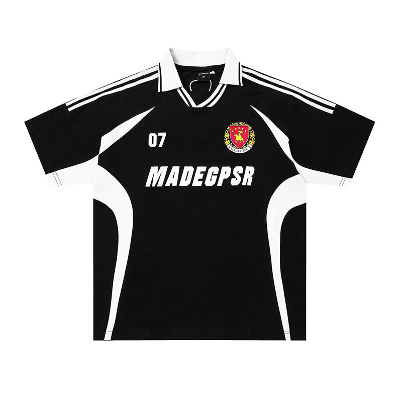 Badge printed short sleeved shirt