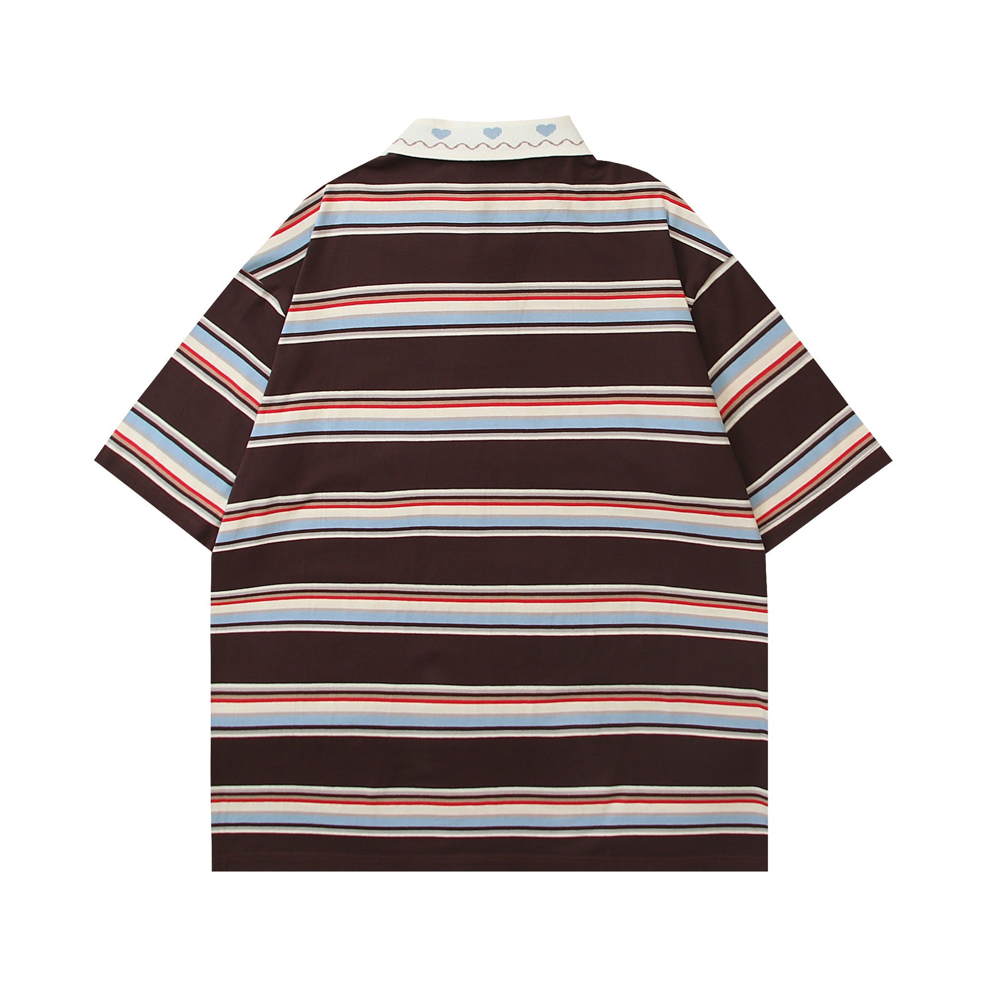 Striped children's printed short sleeved shirt
