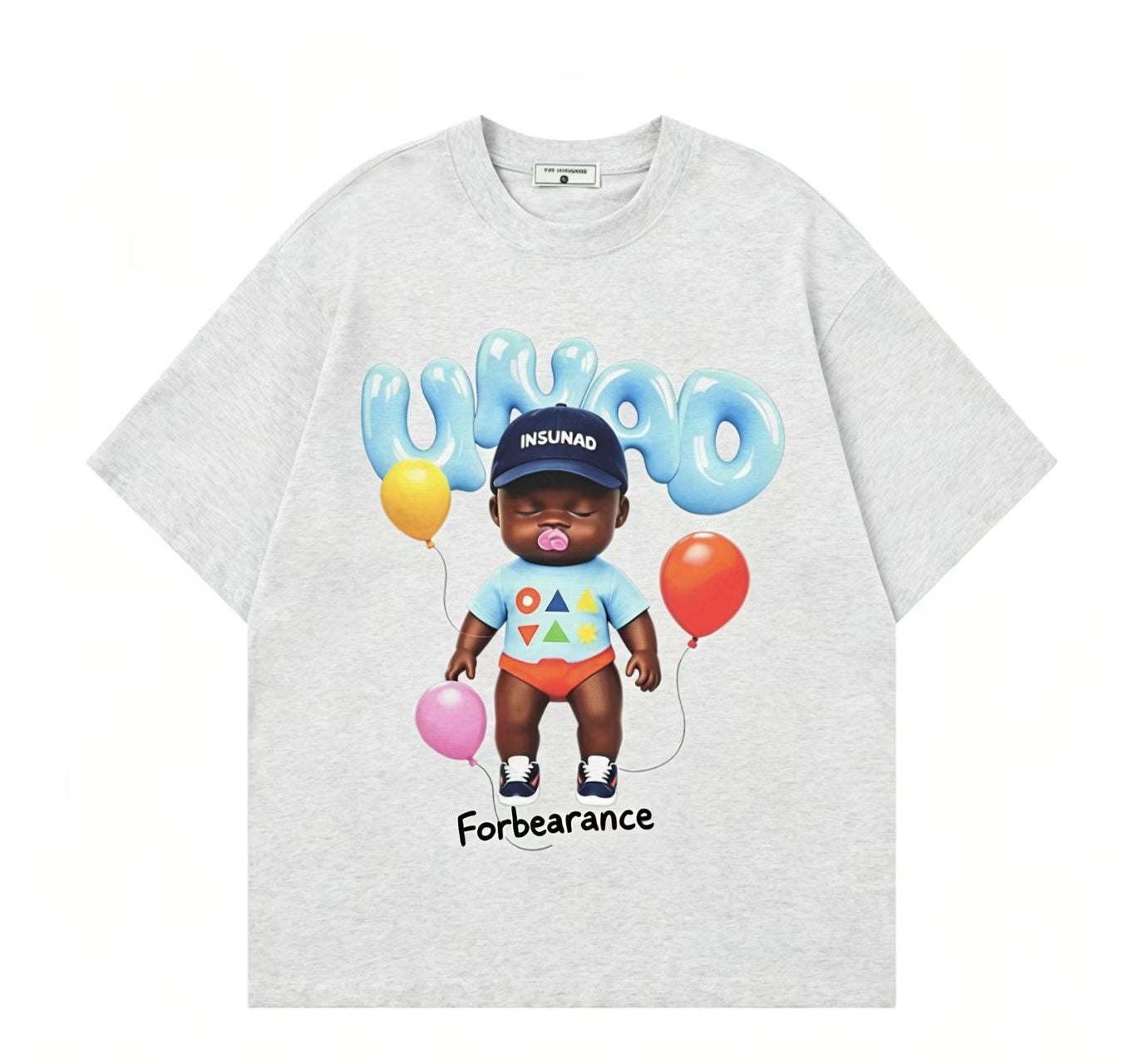 Black leather doll printed short sleeved shirt
