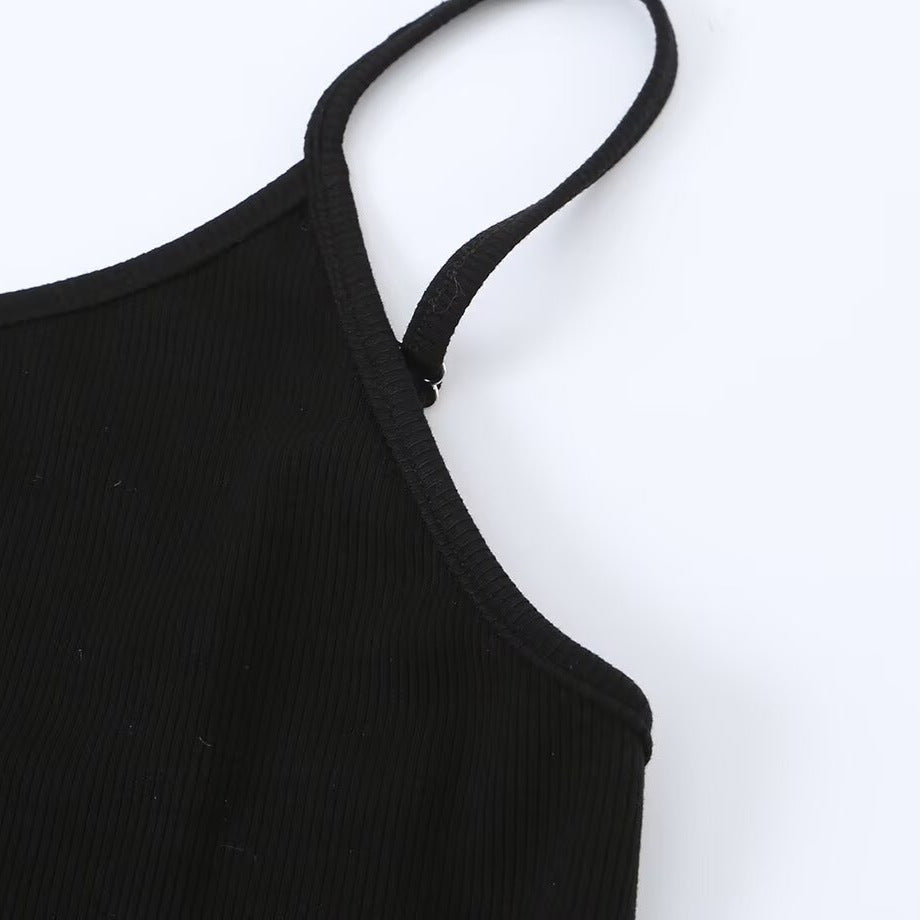 Simple and sexy knitted camisole long skirt