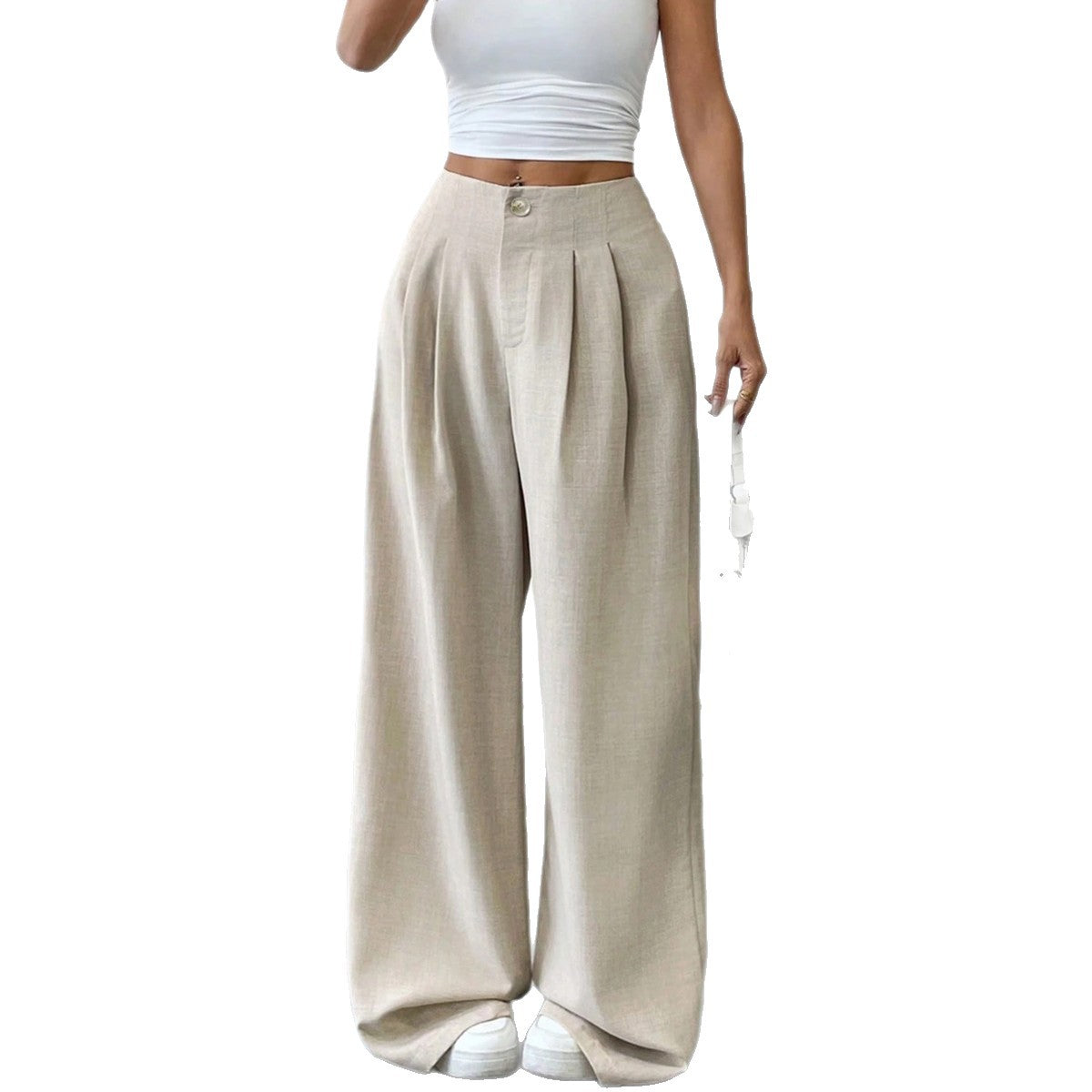 Loose straight tube hanging women's suit pants