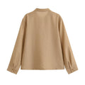 Knot buckle small stand up collar shirt