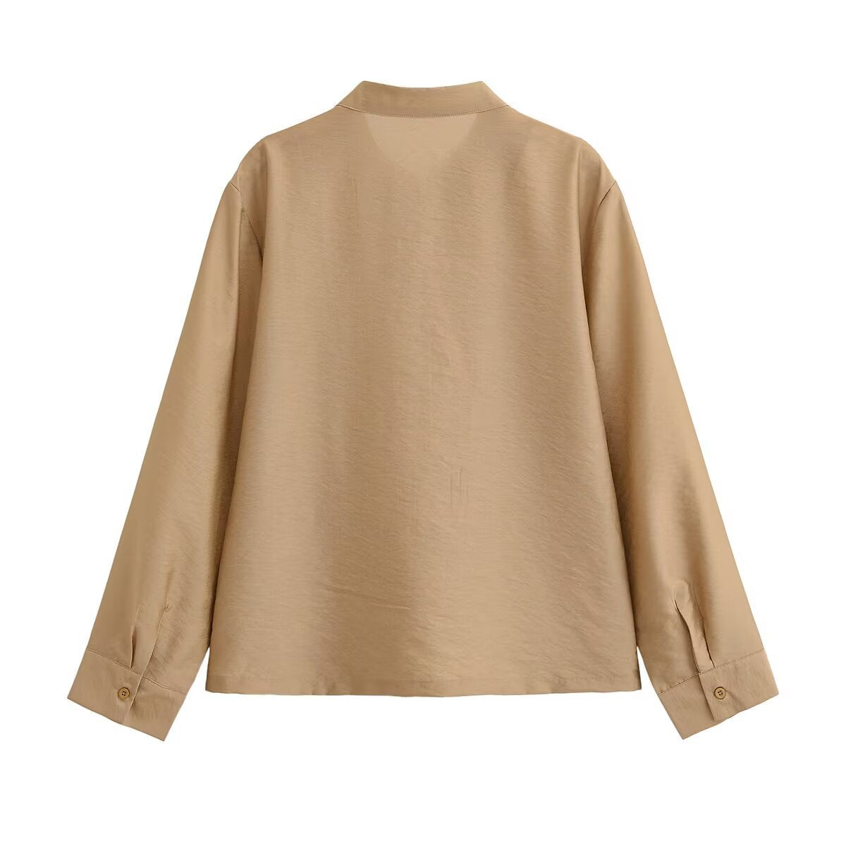 Knot buckle small stand up collar shirt