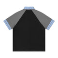 Embroidered patchwork checkered short sleeved shirt