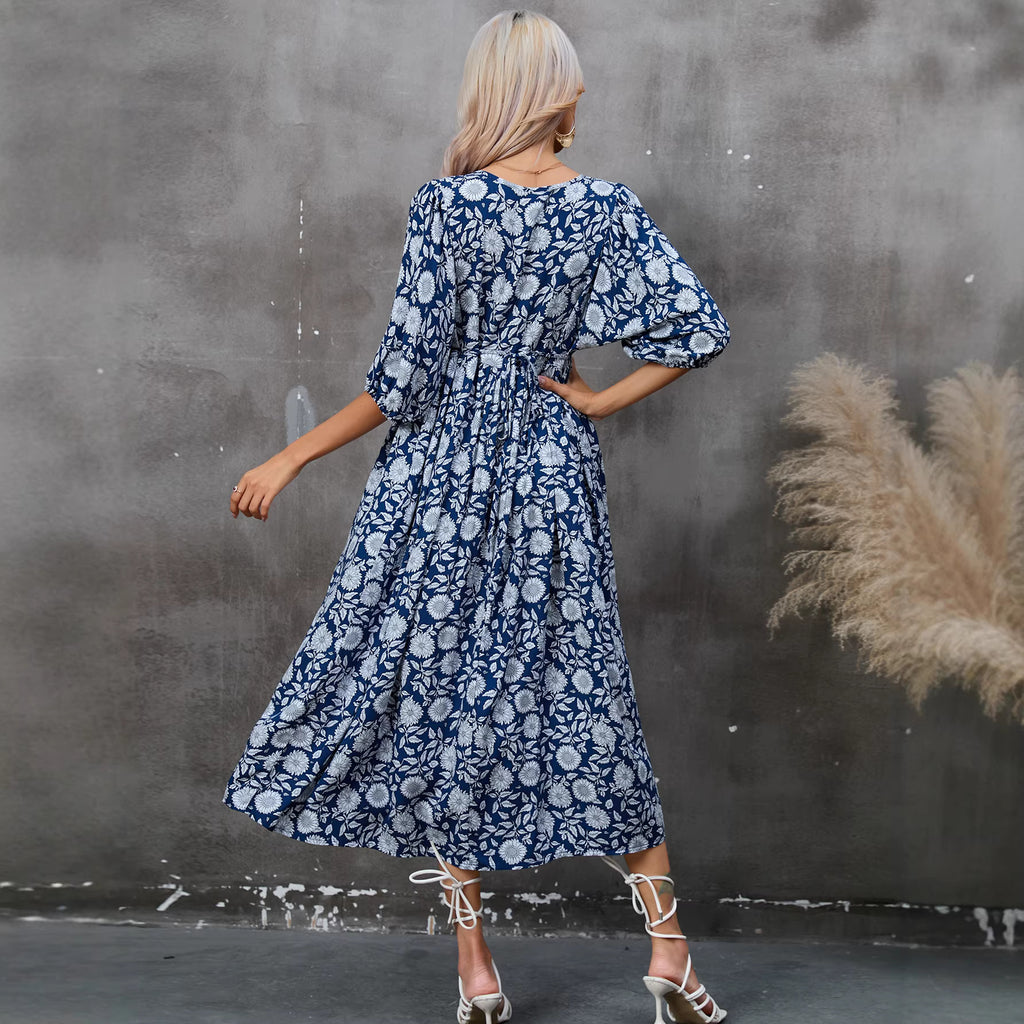V-neck loose dress
