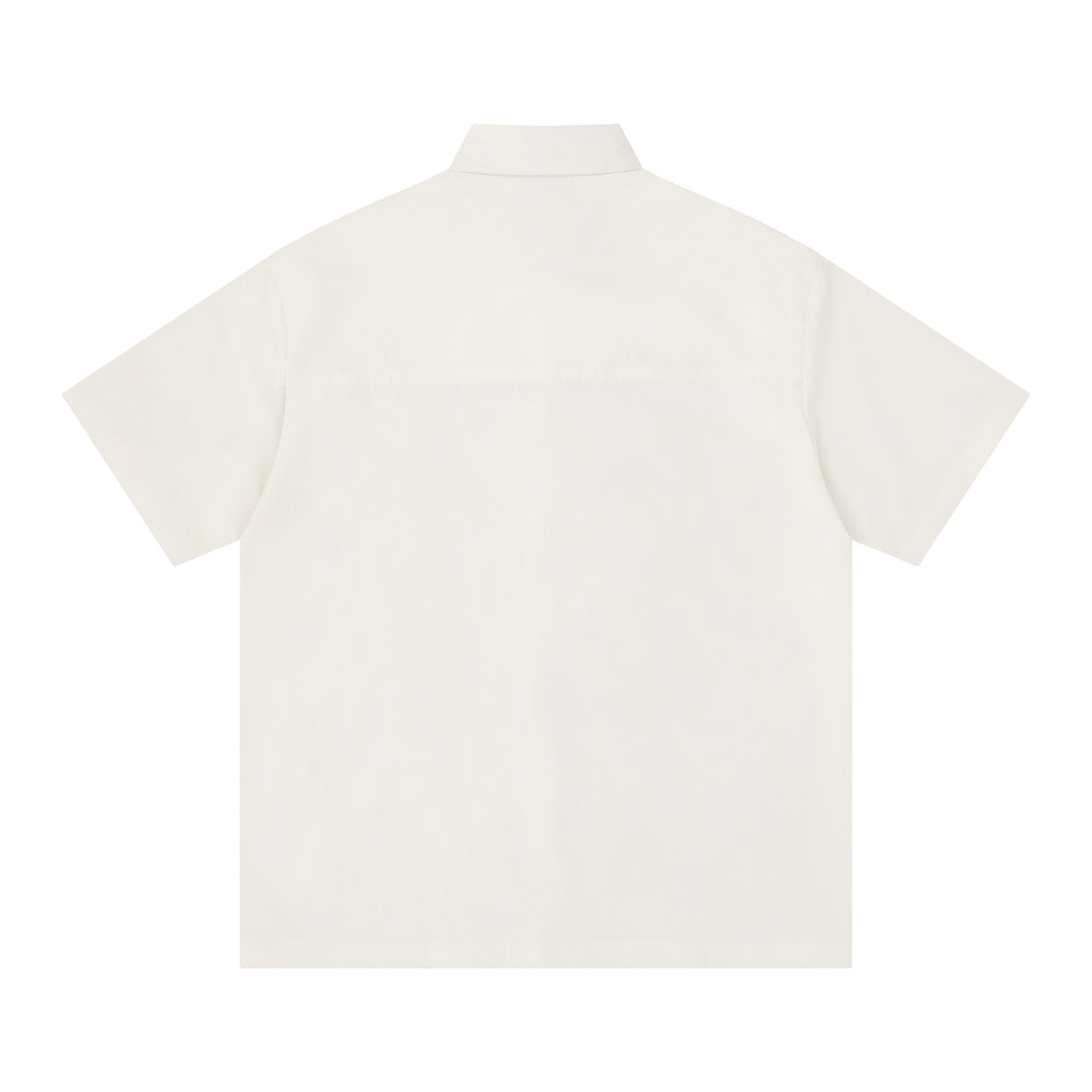 Character embroidery short sleeved shirt