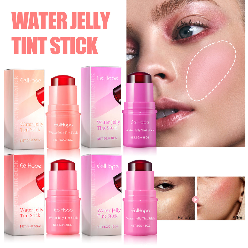 Water Jelly Tint Stick, Blush Whitening Natural Long Lasting Lip Matte Moisturizing Lip Color Makeup Combination