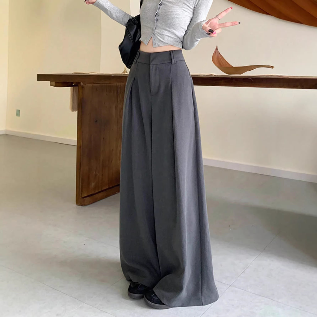 Straight leg high waisted trousers