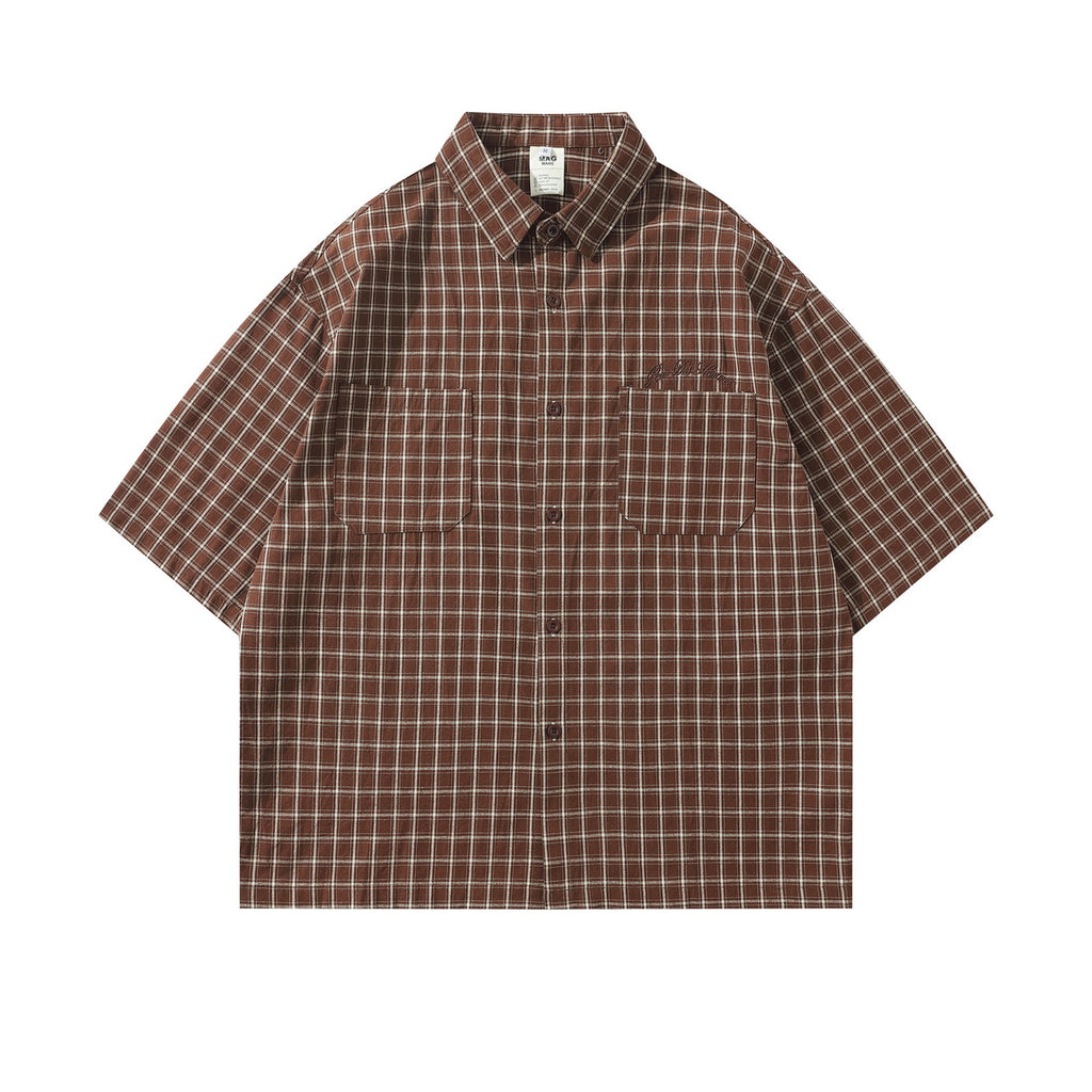 Basic checkered shirt T-shirt