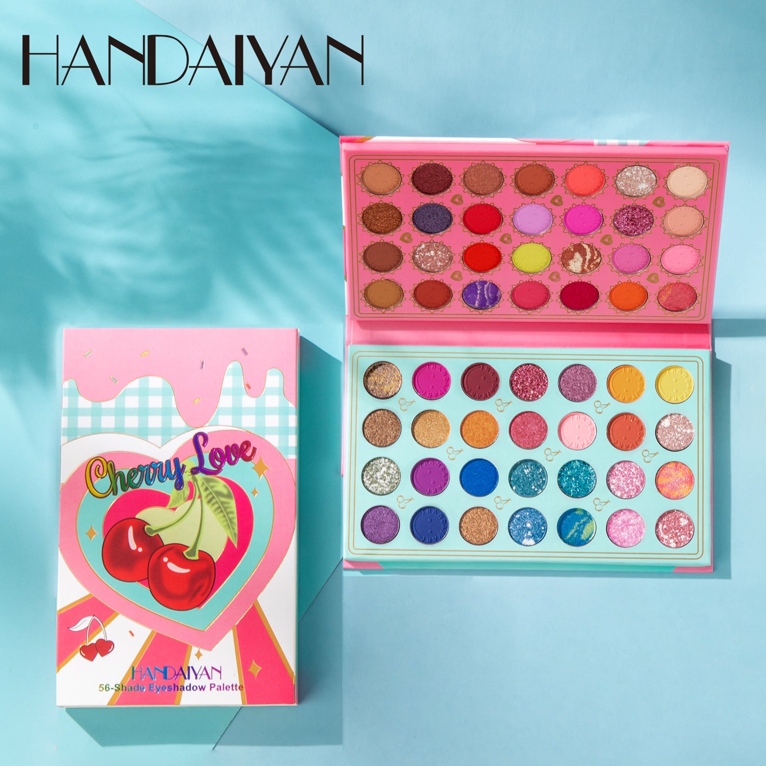 HANDAIYAN 56 Color Makeup Eyeshadow Palette Pearlescent Matte Sequins Eyeshadow Man Show Stage Makeup