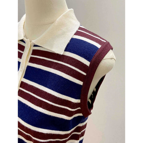 Color-Blocked Stripe Knit Vest for Women