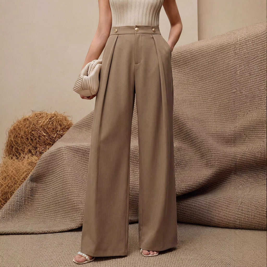 High waisted women's flowing suit pants