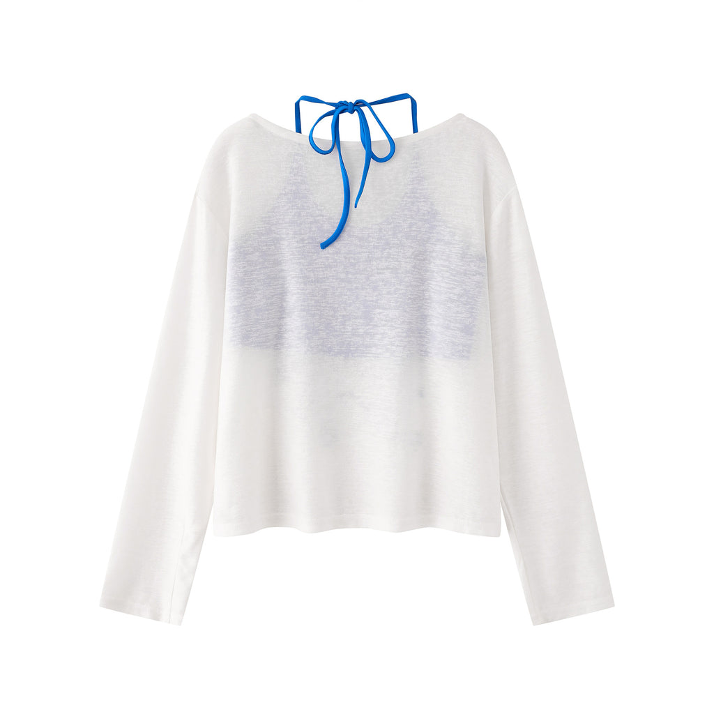 Top deux pièces imprimé étoile de mer color-block femme