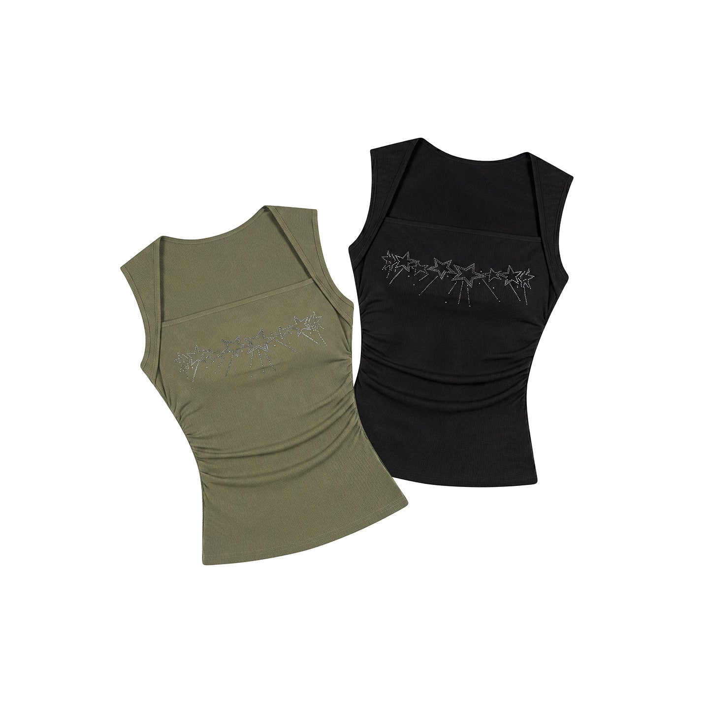 Star Rhinestone Strapless Top for Women Versatile Sleeveless Outerwear