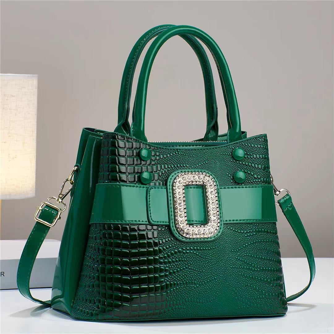 Lizard patterned single shoulder diagonal cross bag