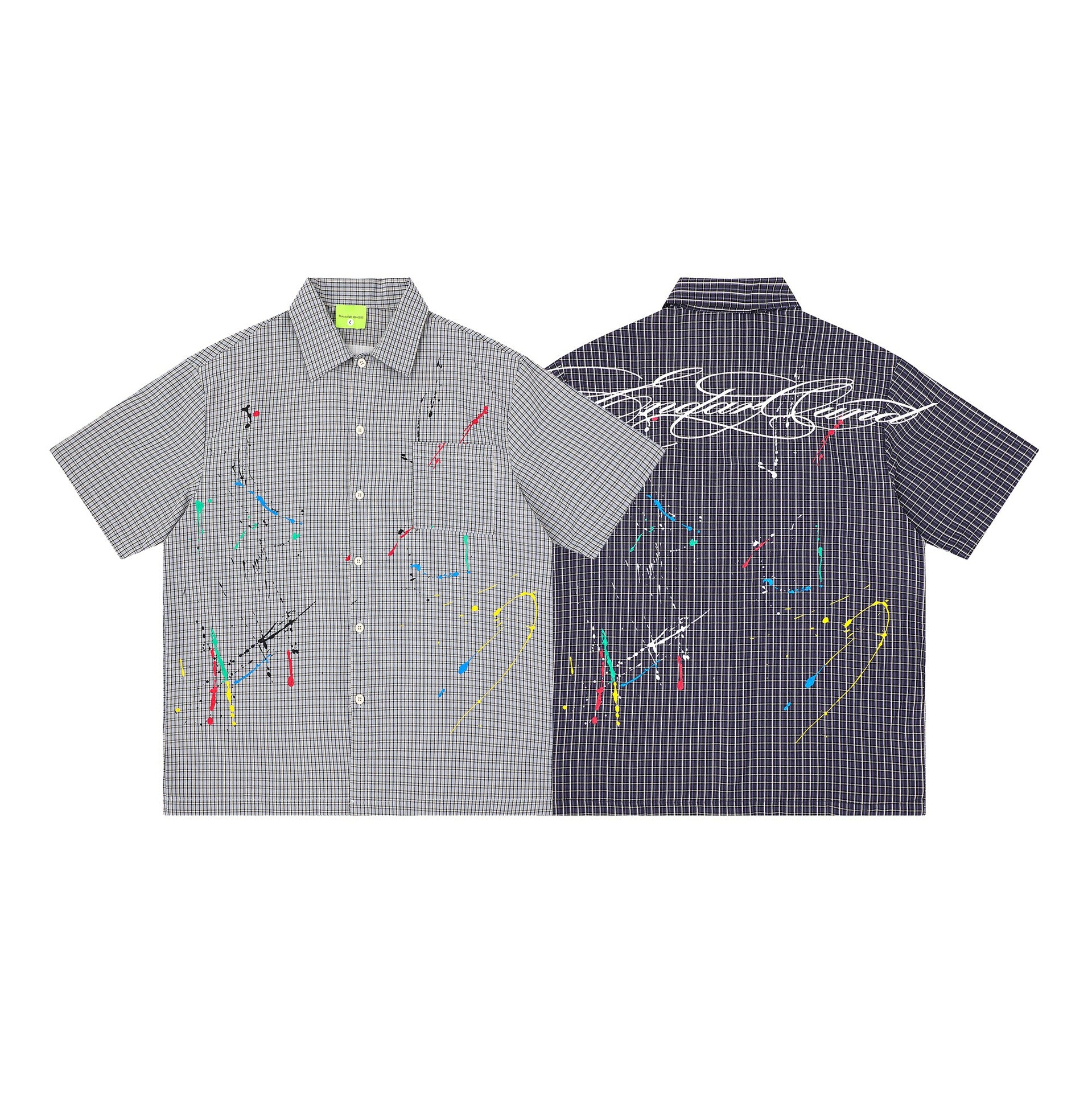T-shirt brodé taches d'encre et points de couleur
