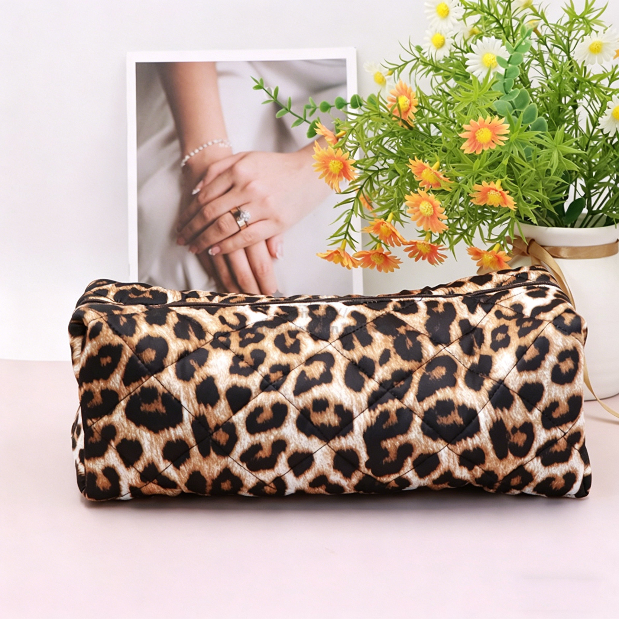 Striped makeup bag, large capacity hair dryer storage bag