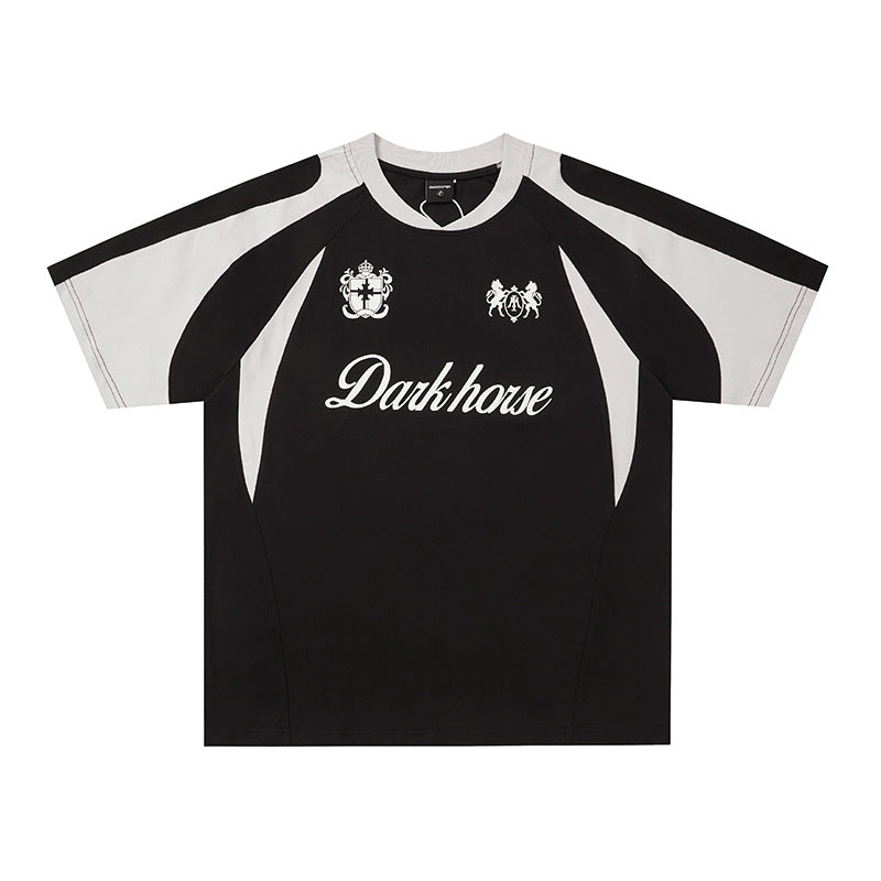 Printed loose fitting men's and women's short sleeves