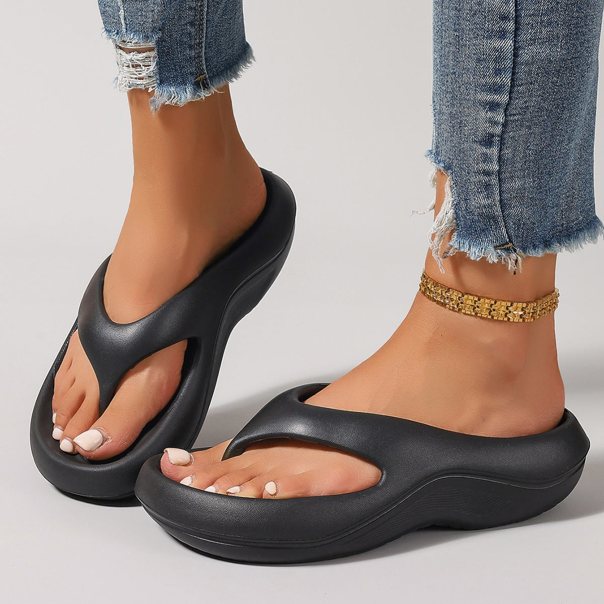 Cross-border Thong Sandals for Women EVA Outdoor Anti-slip Soft Sole Beach Slippers