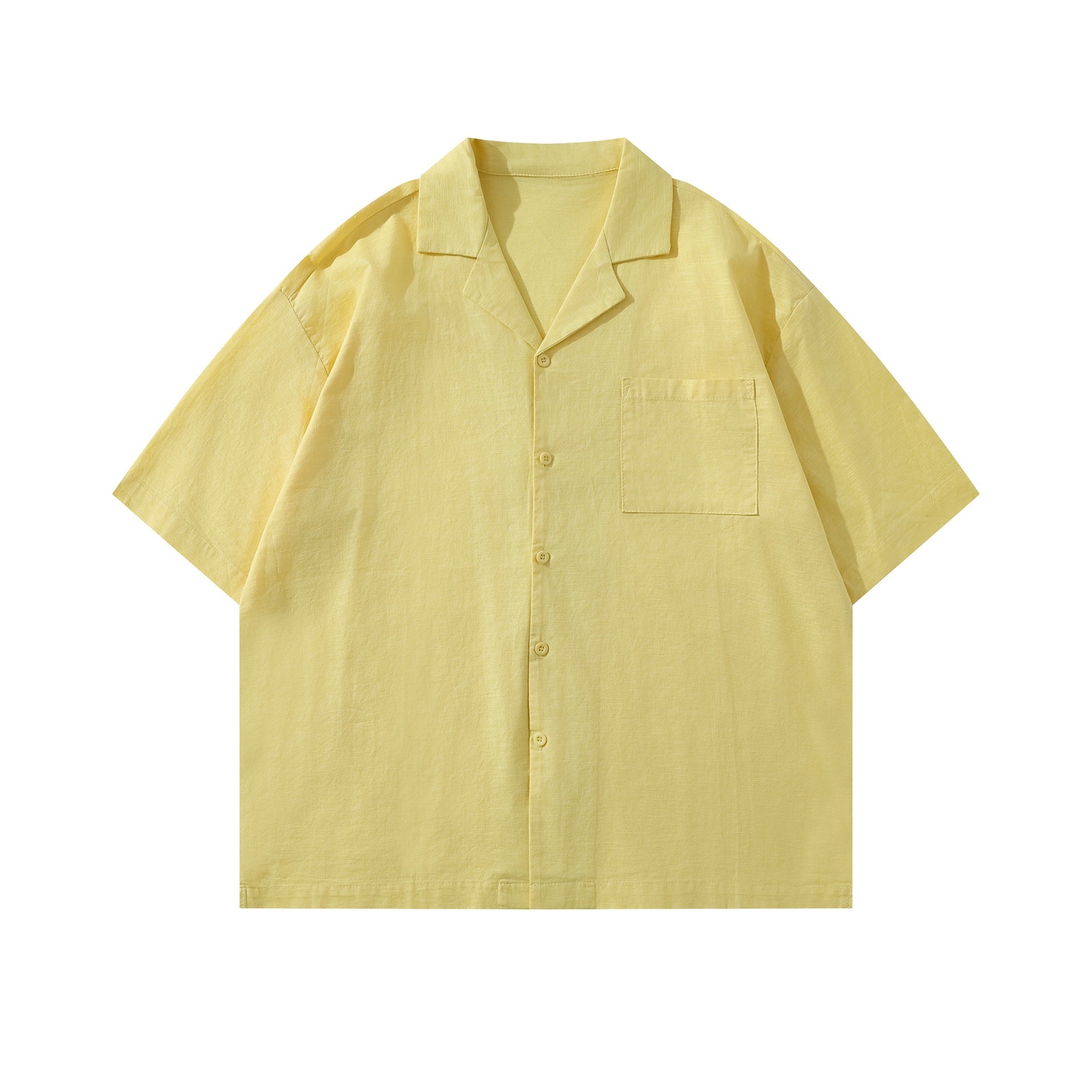 Double pocket solid color shirt T-shirt