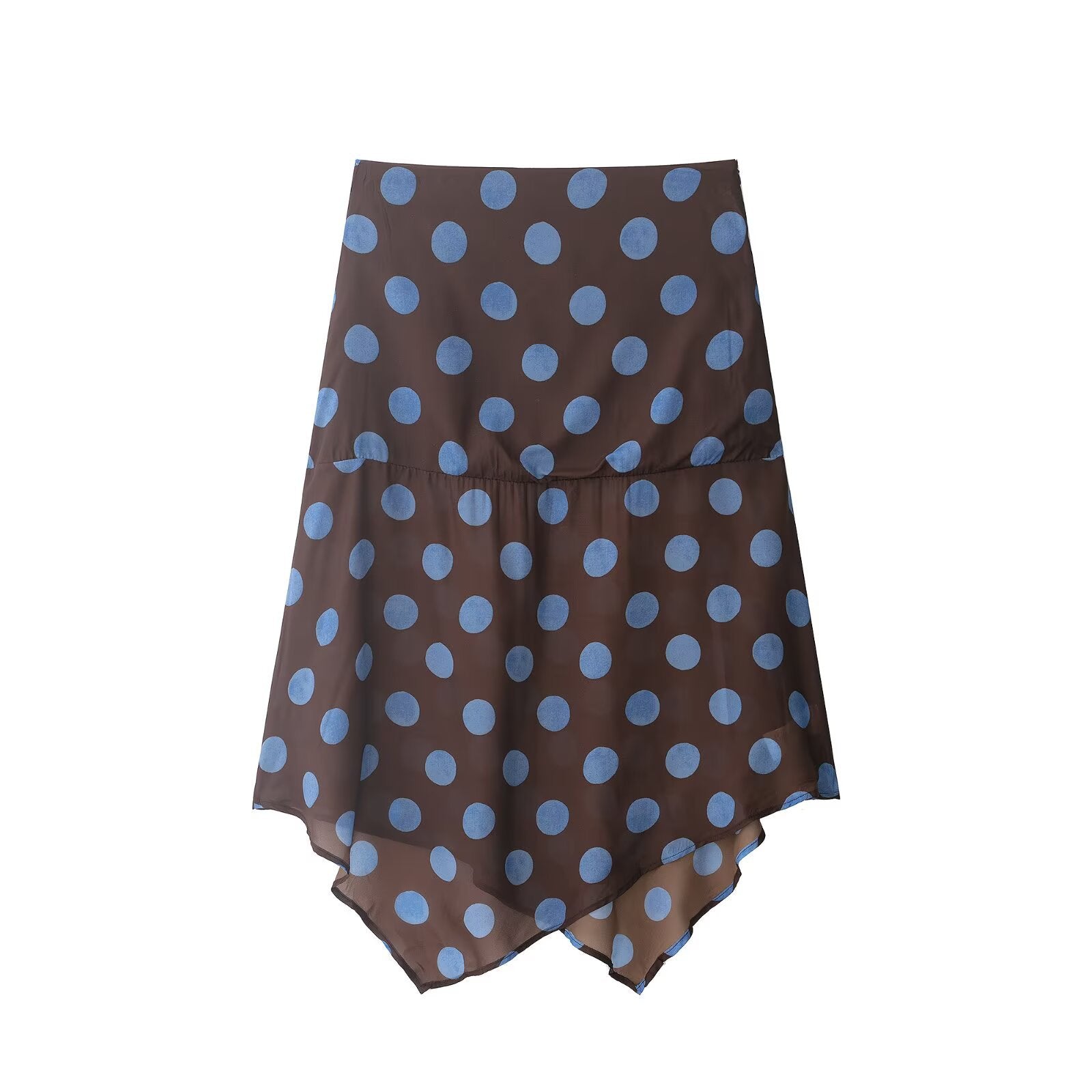 Polka dot retro halter top+polka dot irregular skirt set