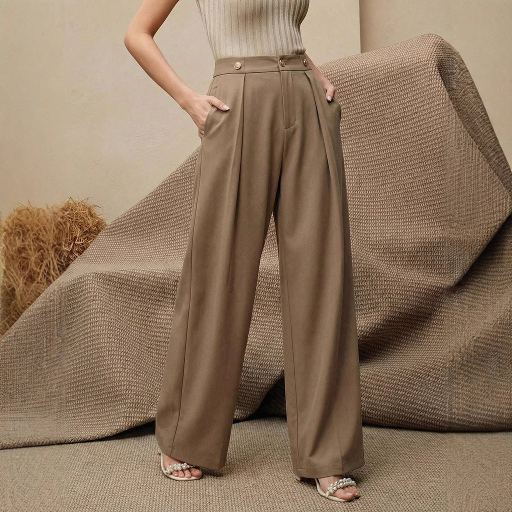 High waisted women's flowing suit pants