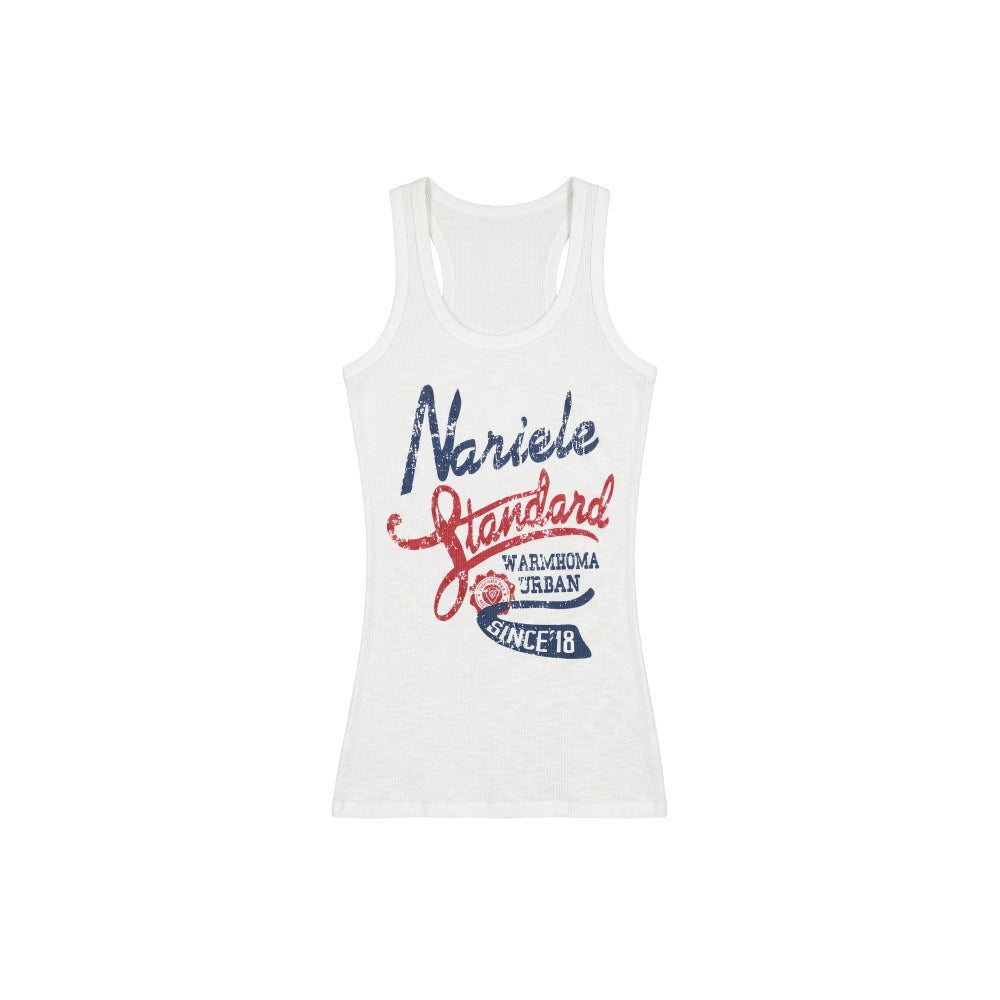 Sleeveless Loose Fit Hooded Casual Tank Top Summer Letter Digital Print Top Women
