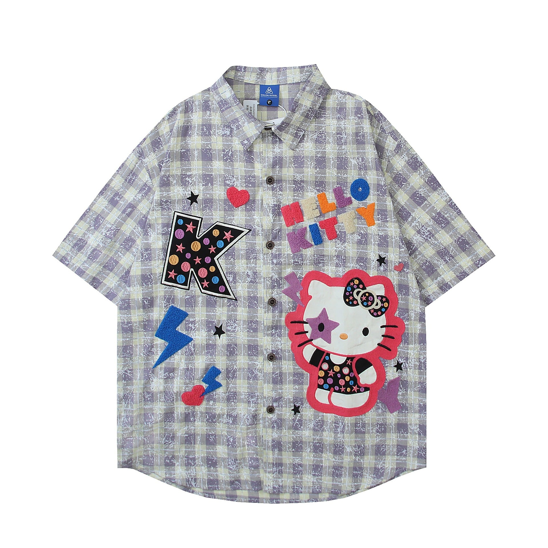 Towel embroidered letter short sleeved shirt