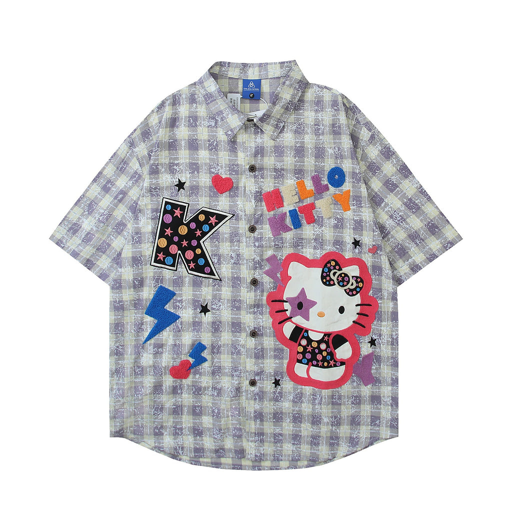 Towel embroidered letter short sleeved shirt