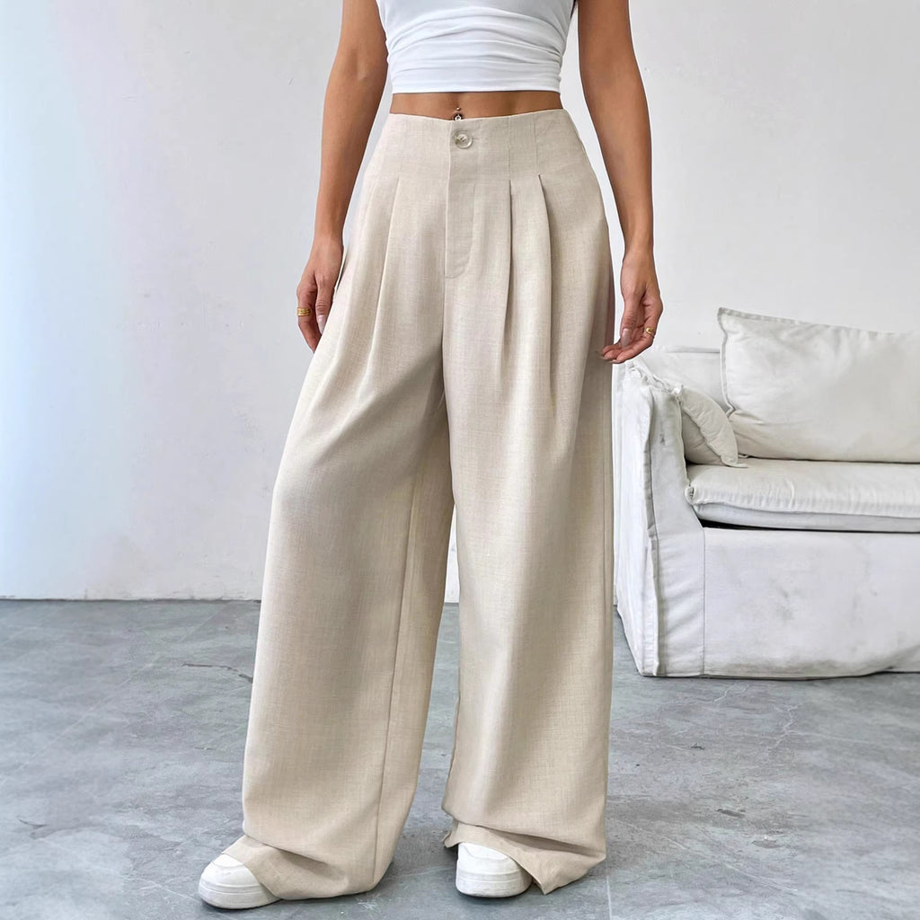 Loose straight tube hanging women's suit pants