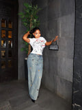 Worn-in Fun Sausage Dog Embroidered Denim Pants
