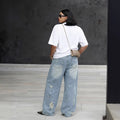 Street Style Ripped Knee Distressed Light Wash Denim Jeans