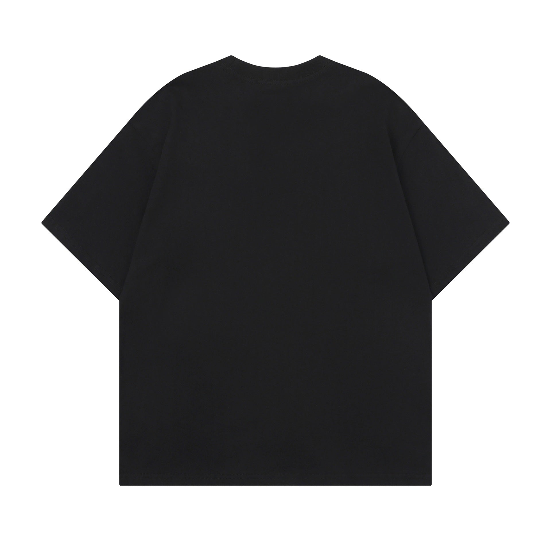 Black leather doll printed short sleeved shirt